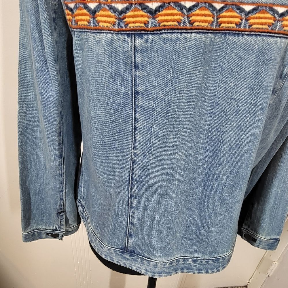 Chico's Denim Embroidered Jean Jacket - Picture 9 of 11